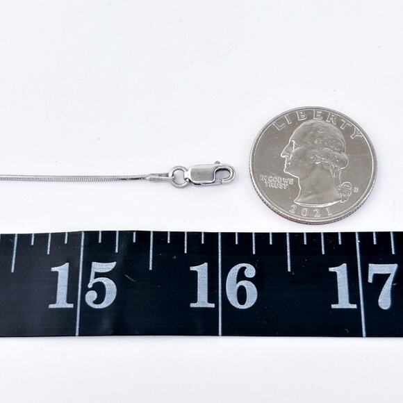 Vintage Italy BS Sterling Silver 925 Square Snake Chain Necklace 16" - Picture 3 of 4